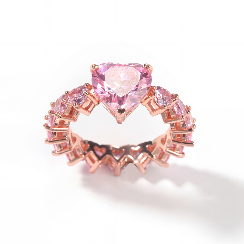 Heart Cut Pink Love Ring in Rose Gold Heart Cut Pink Love Ring in Rose Gold