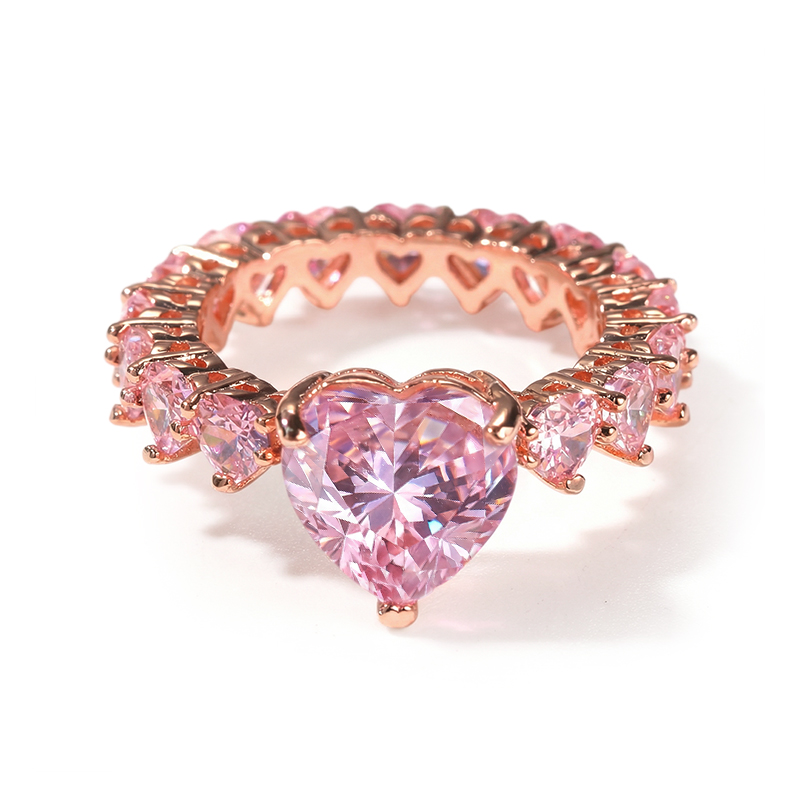 Heart Cut Pink Love Ring in Rose Gold Heart Cut Pink Love Ring in Rose Gold