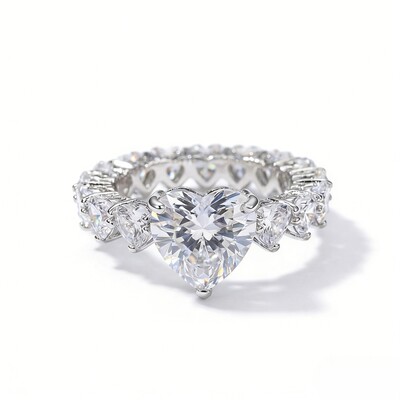 Heart Cut Love Ring in White Gold