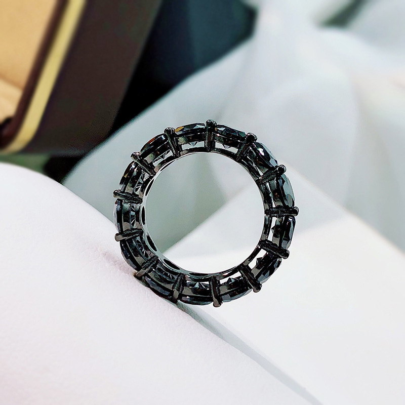 Black Round Cut Eternity Ring