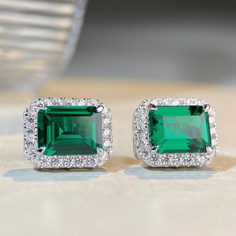3 Carat Emerald Stud Earrings