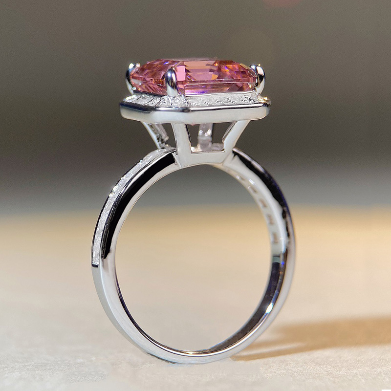 Pink Princess Cut 5 Carat Engagement Ring