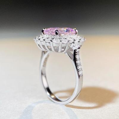 Pink Emerald Cut 3 Carat Engagement Ring