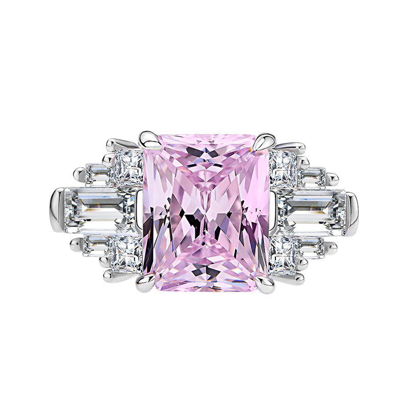 Radiant Cut Engagement Ring - Pink/Yellow/White