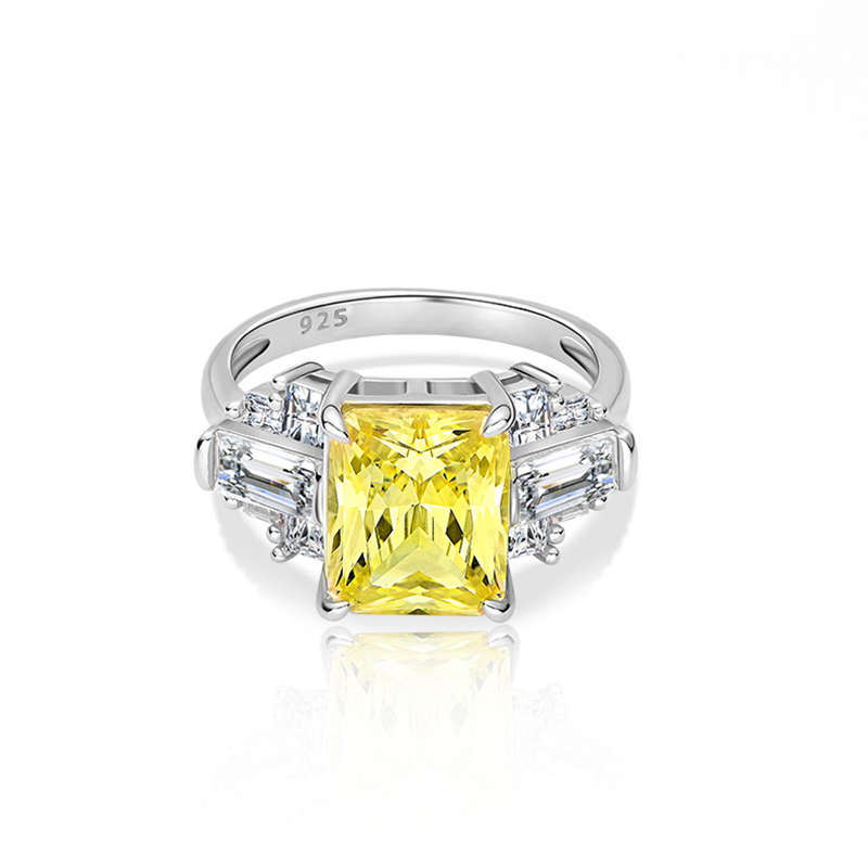 Radiant Cut Engagement Ring - Pink/Yellow/White