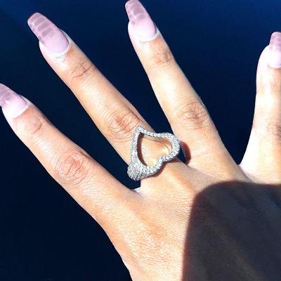  Iced Hollow Heart Ring