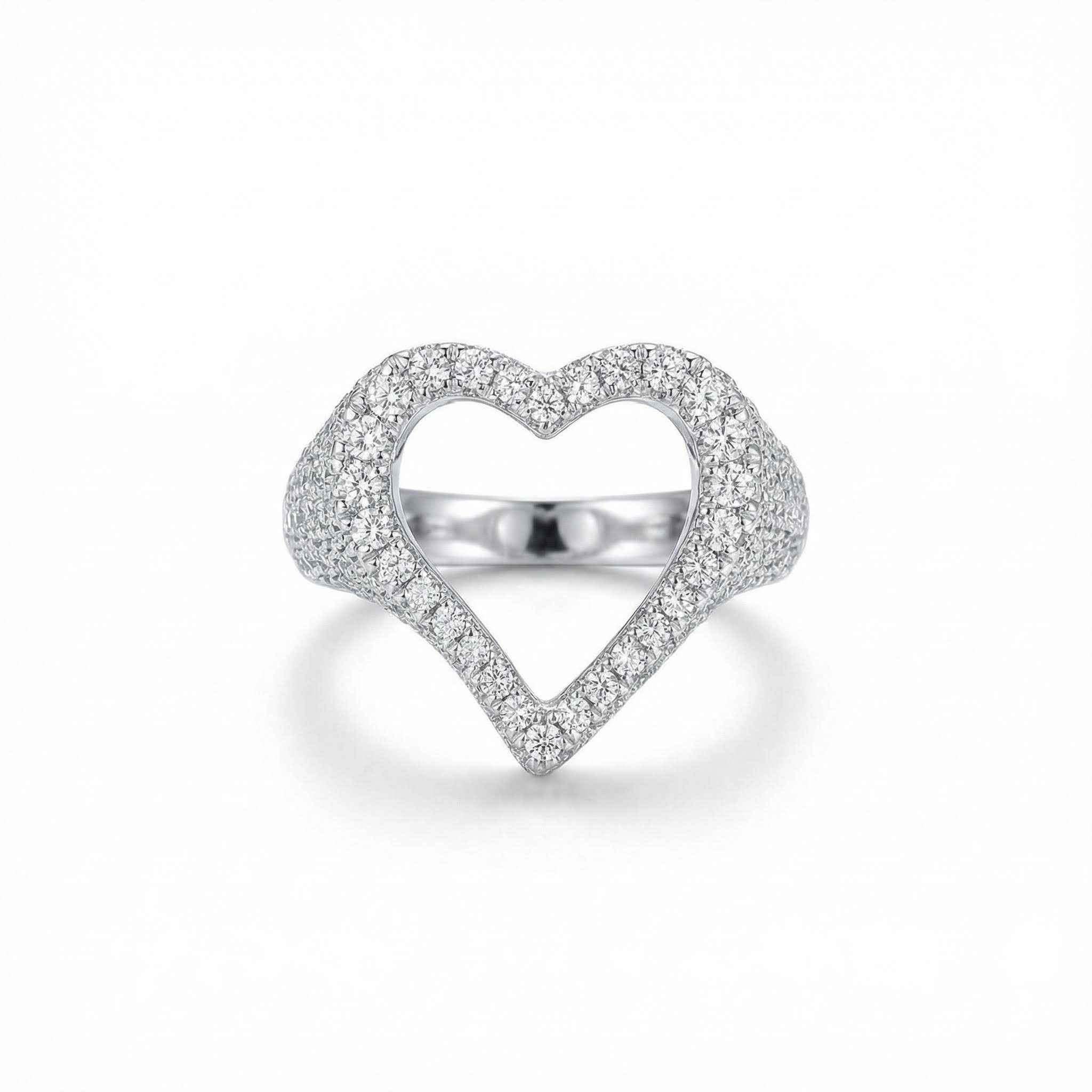Iced Hollow Heart Ring Iced Hollow Heart Ring