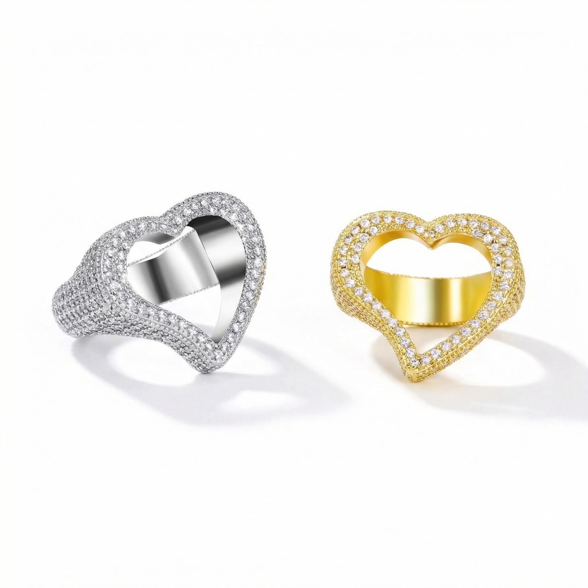 Iced Hollow Heart Ring Iced Hollow Heart Ring