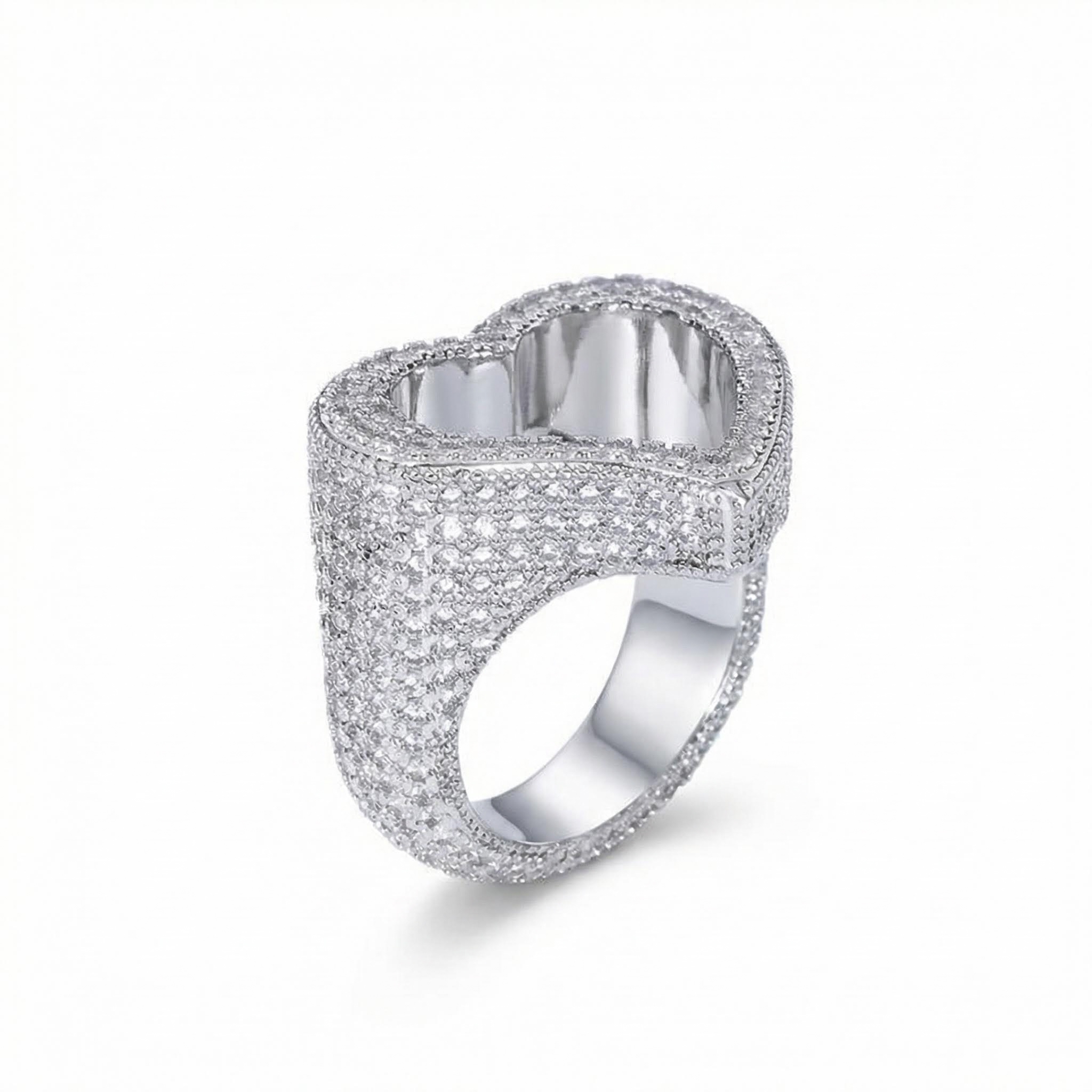 Iced Hollow Heart Ring Iced Hollow Heart Ring