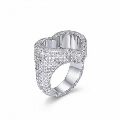  Iced Hollow Heart Ring