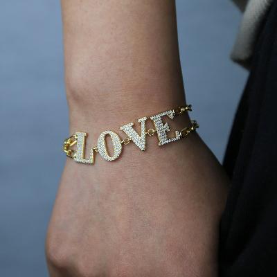 Iced LOVE Letter Adjustable Bracelet
