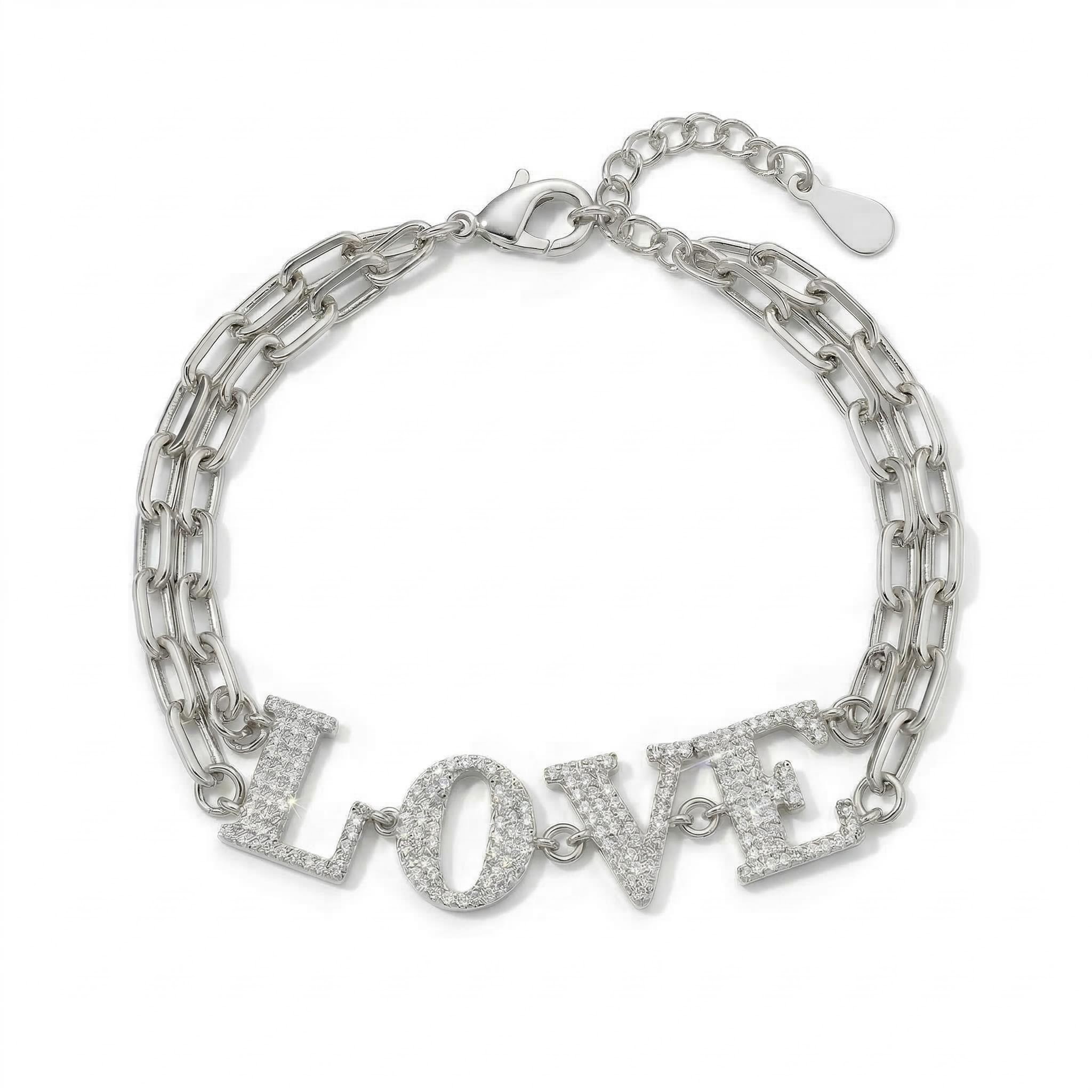 Iced LOVE Letter Adjustable Bracelet Iced LOVE Letter Adjustable Bracelet