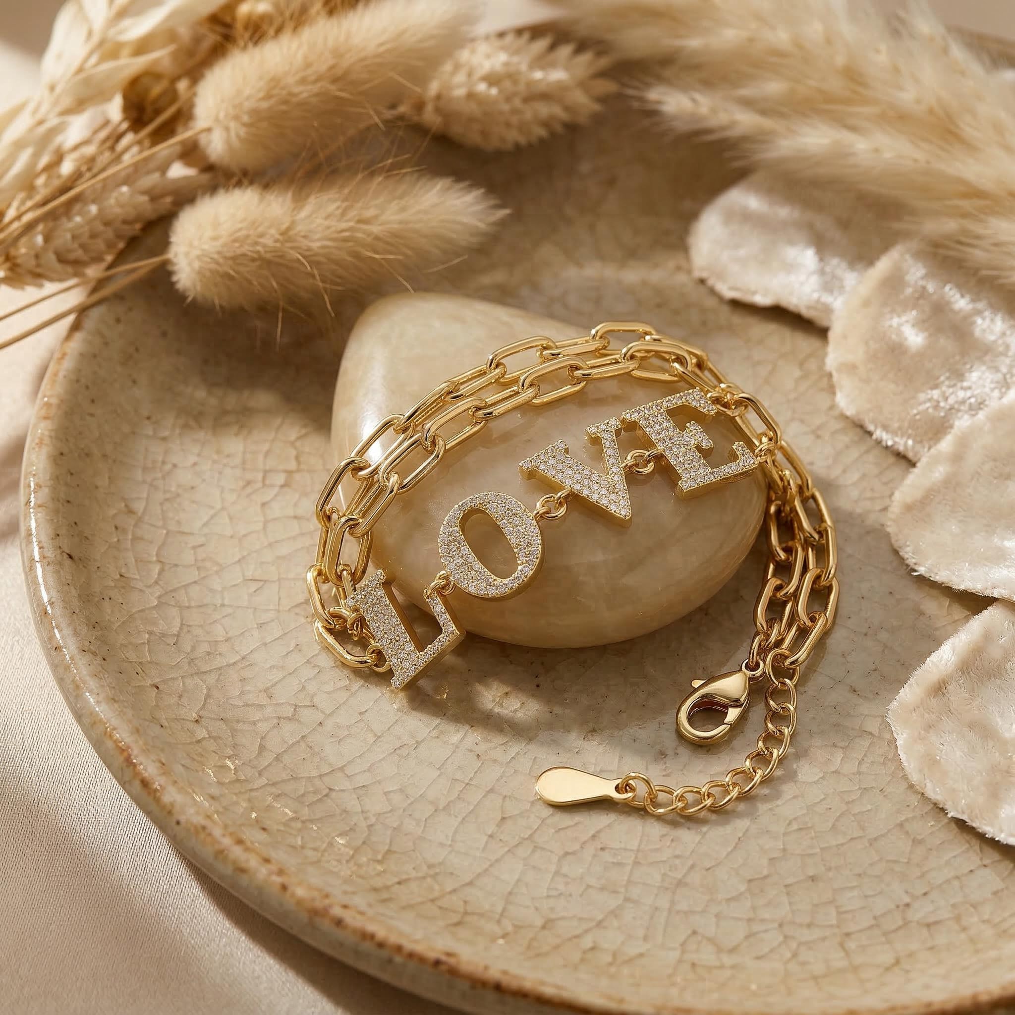 Iced LOVE Letter Adjustable Bracelet Iced LOVE Letter Adjustable Bracelet