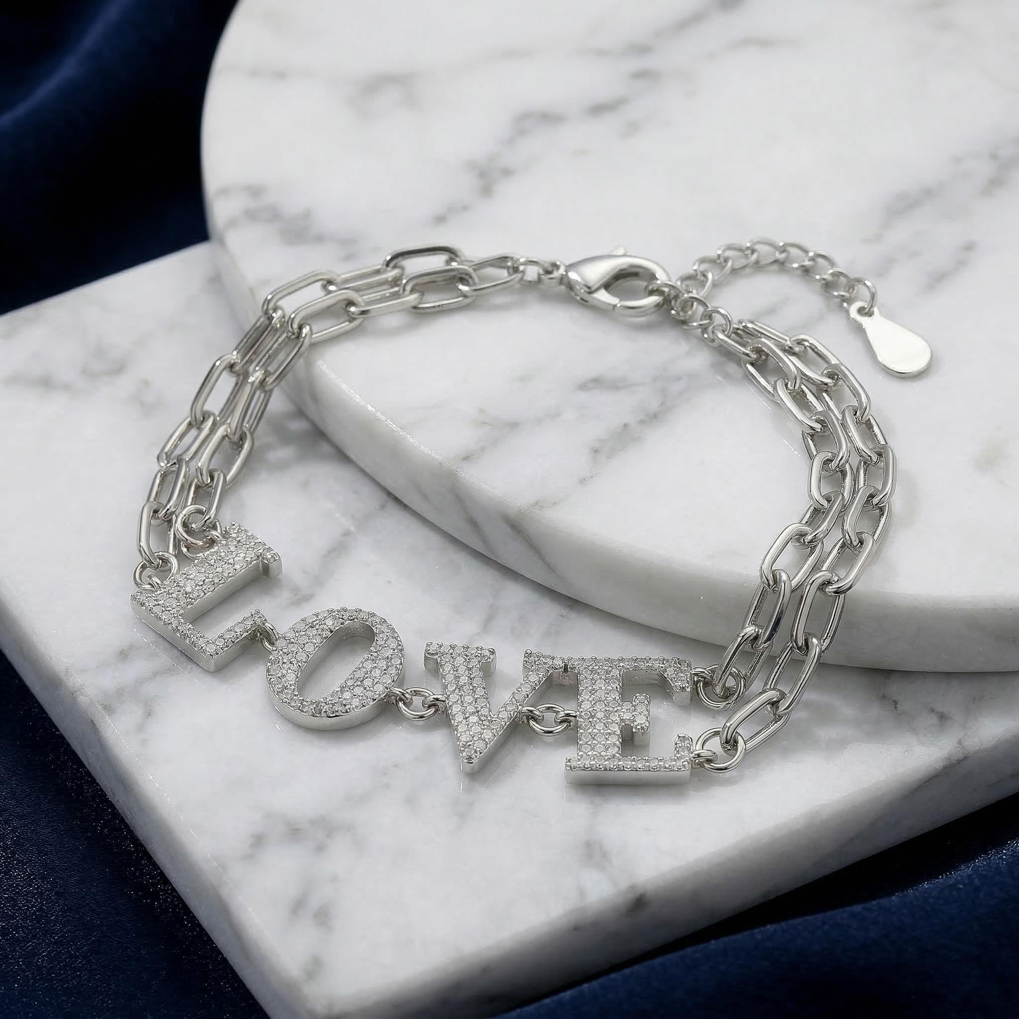 Iced LOVE Letter Adjustable Bracelet Iced LOVE Letter Adjustable Bracelet