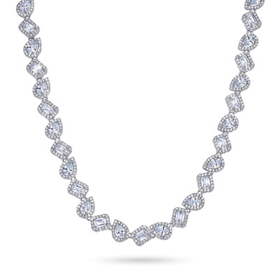 Iced Irregular Baguette Cut & Pear Cut Choker Necklace