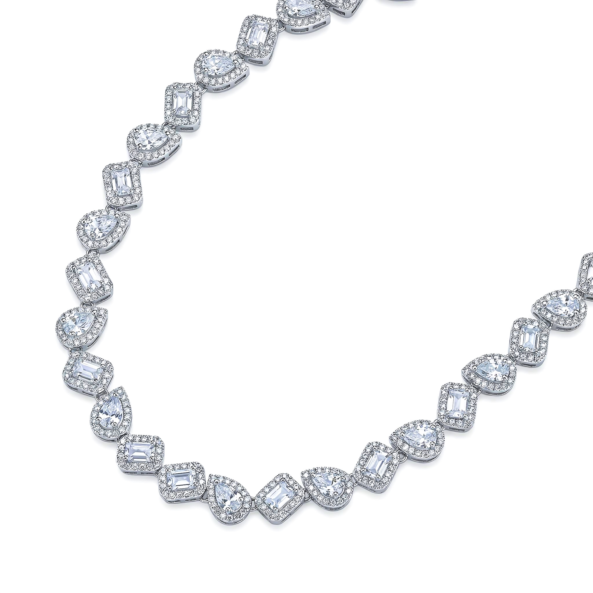 Iced Irregular Baguette Cut & Pear Cut Choker Necklace Iced Irregular Baguette Cut & Pear Cut Choker Necklace