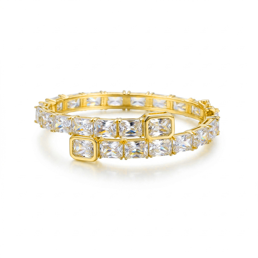Iced Emerald Cut Bangle