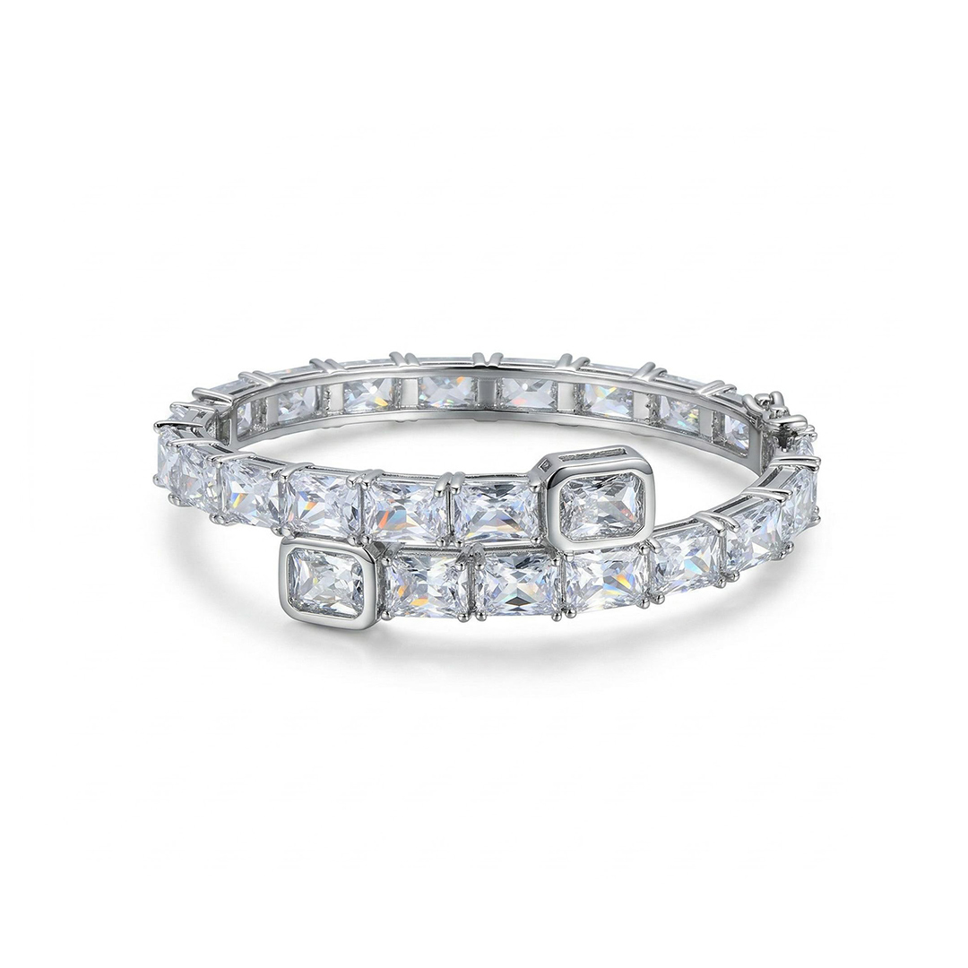 Iced Emerald Cut Bangle