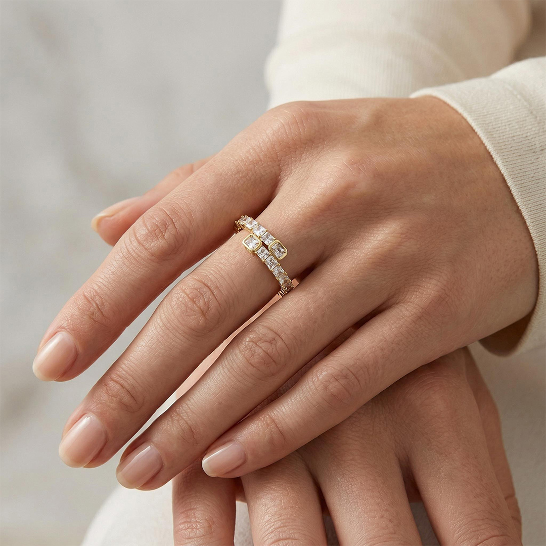 Iced Emerald Cut Bangle