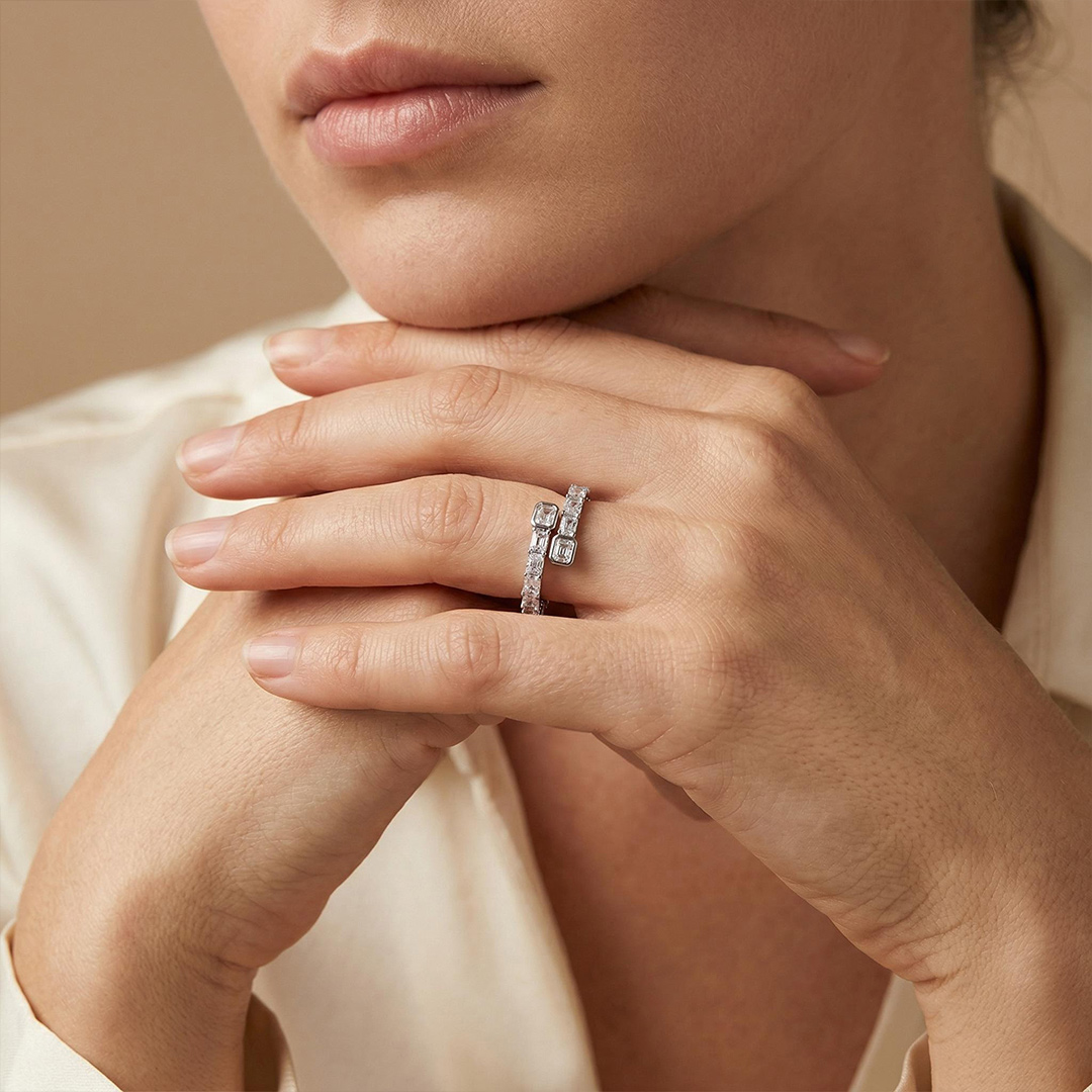 Iced Emerald Cut Bangle