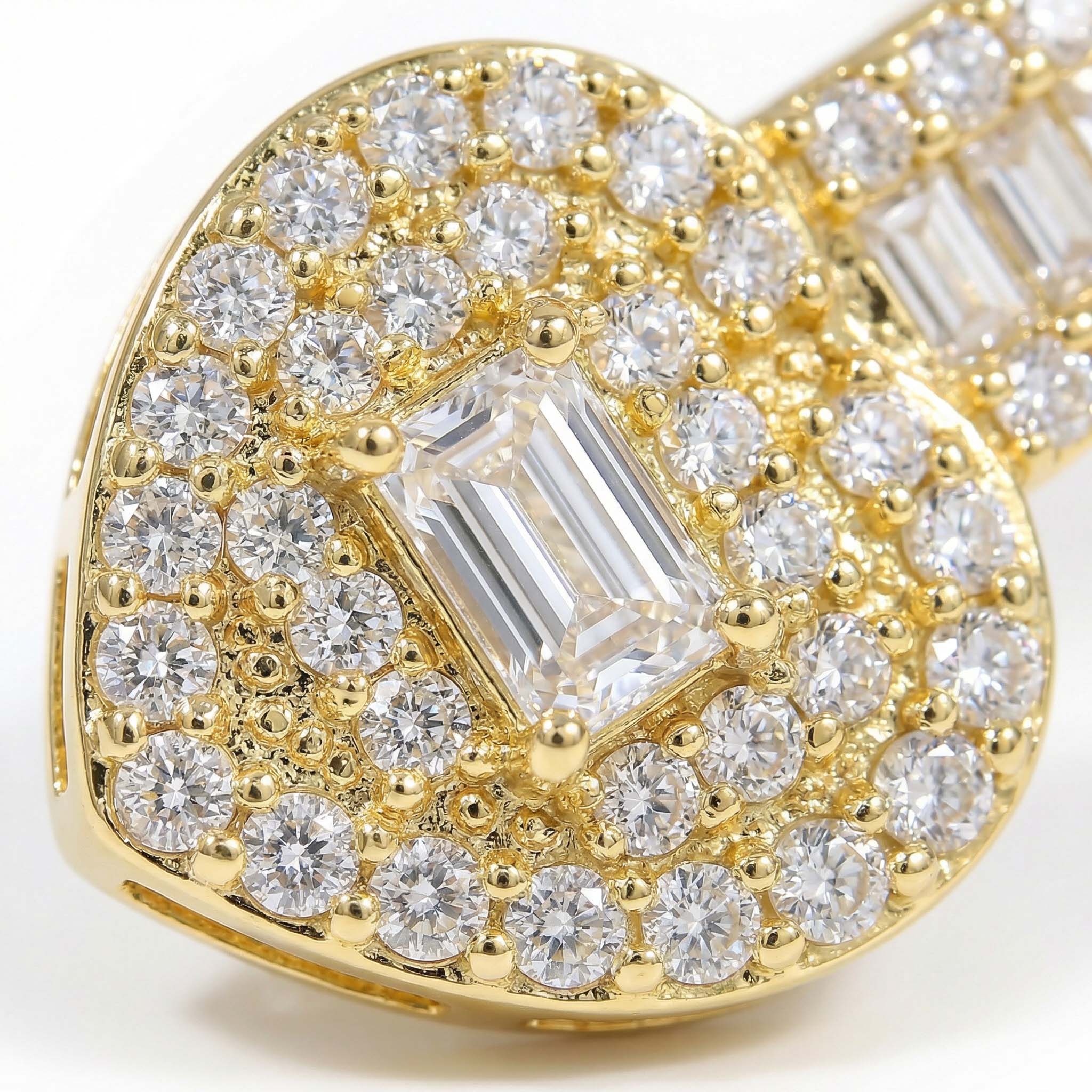 Iced Heart Baguette Cut Bangle Iced Heart Baguette Cut Bangle