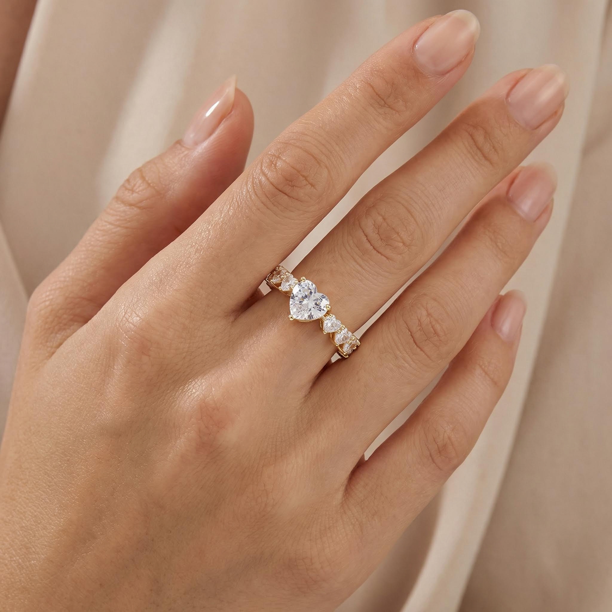 Heart Cut Love Ring in Gold