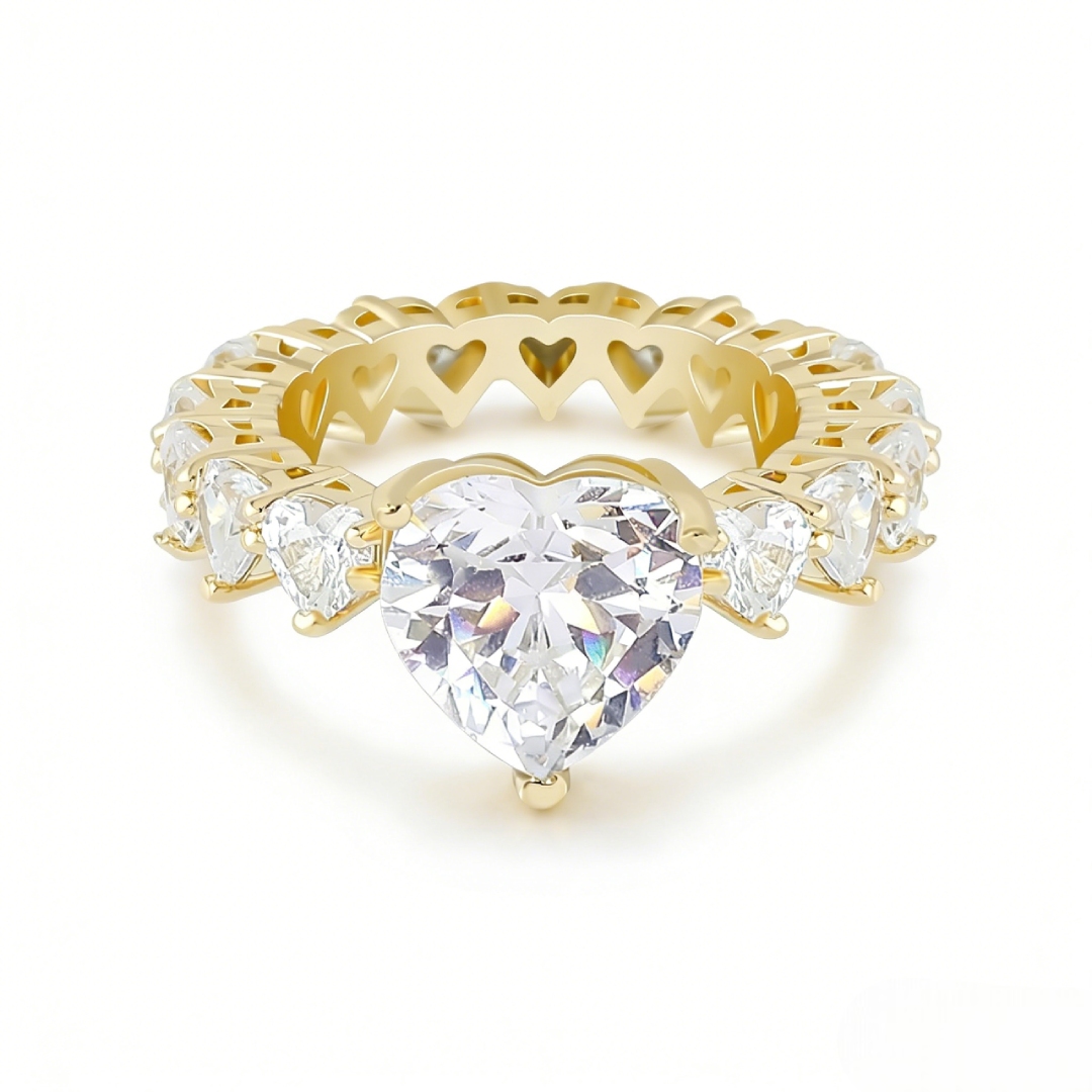 Heart Cut Love Ring in Gold