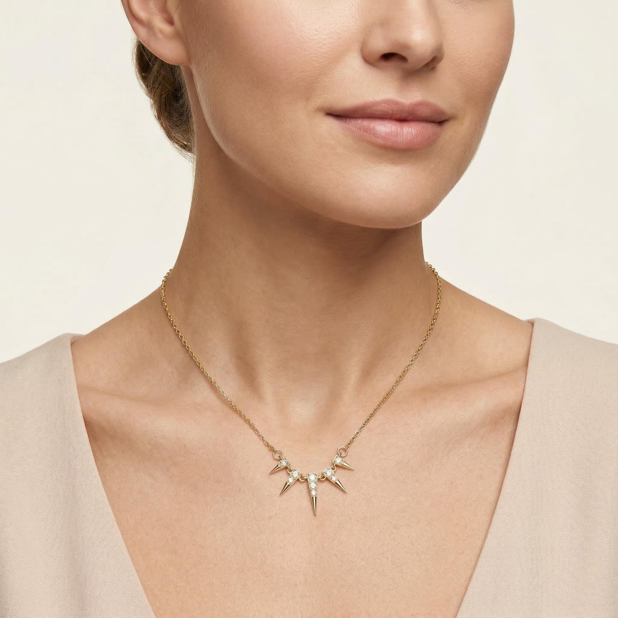 Egypt Iced Cone Tips Necklace