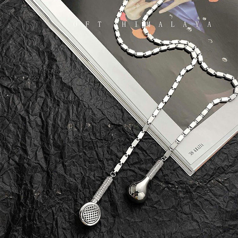 Hip Hop Style Slightly Inlaid Earphone Necklace