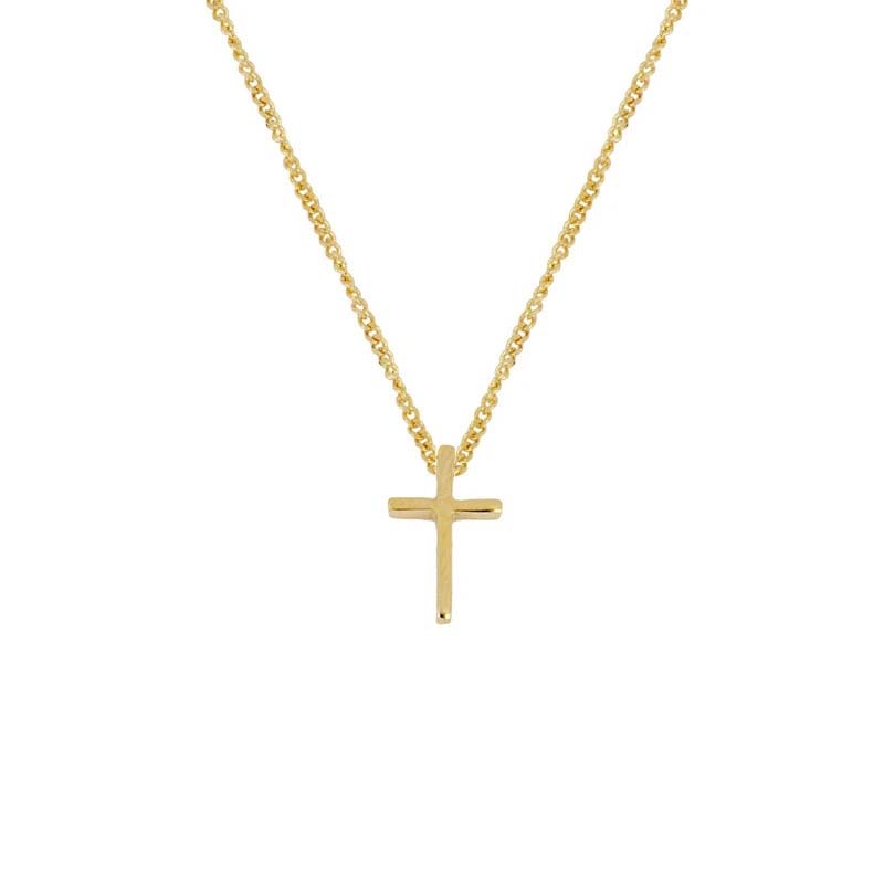 Sterling Silver Glossy Cross Necklace