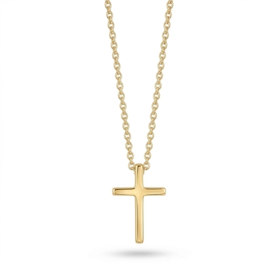 Sterling Silver Glossy Cross Necklace