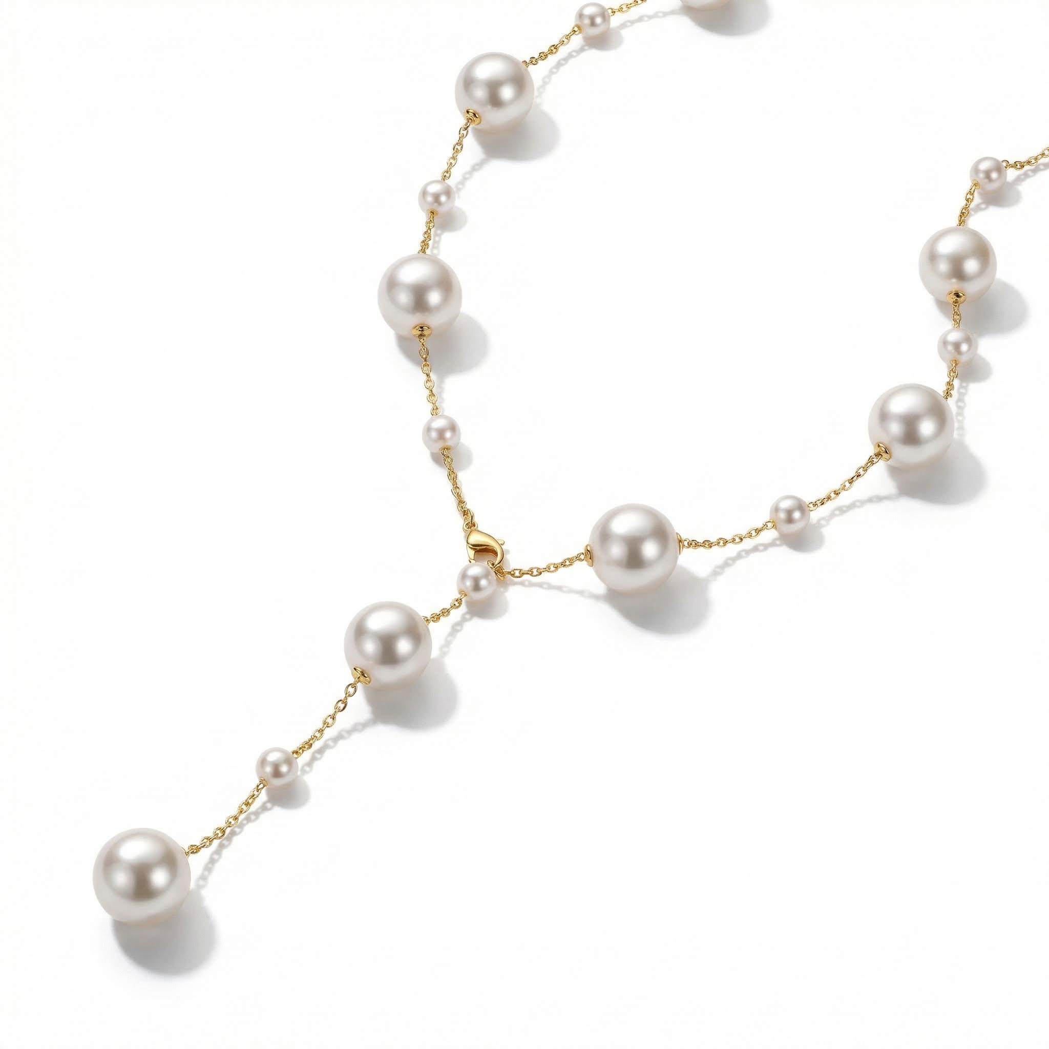  Baroque Style Pearl Necklace in 18K Gold