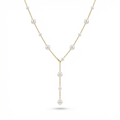  Baroque Style Pearl Necklace in 18K Gold