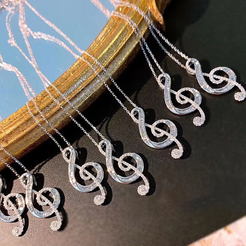 Iced Musical Note Necklace