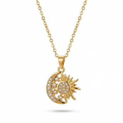 Sun Moon Star Pendant Necklace