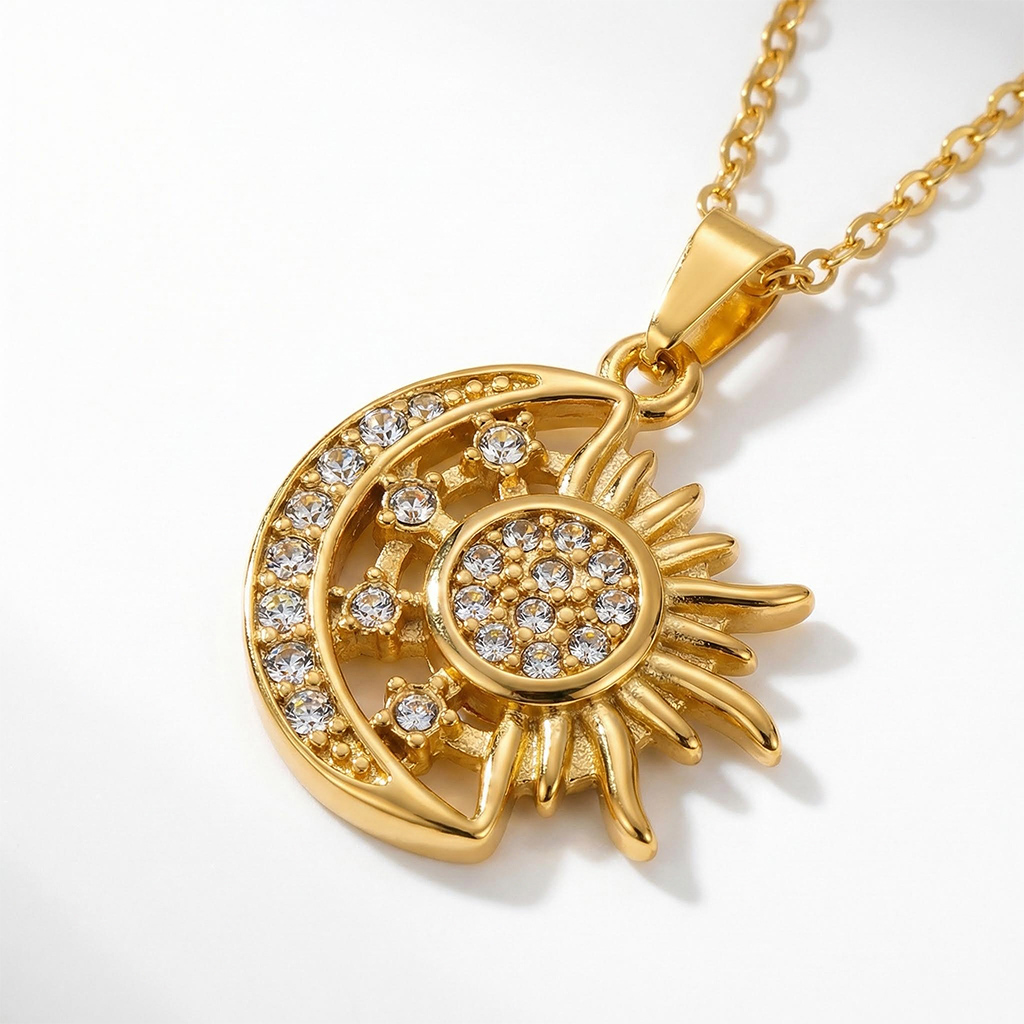 Sun Moon Star Pendant Necklace