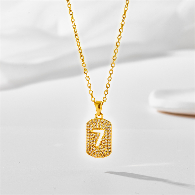 Iced Lucky Number 7 Pendant Necklace