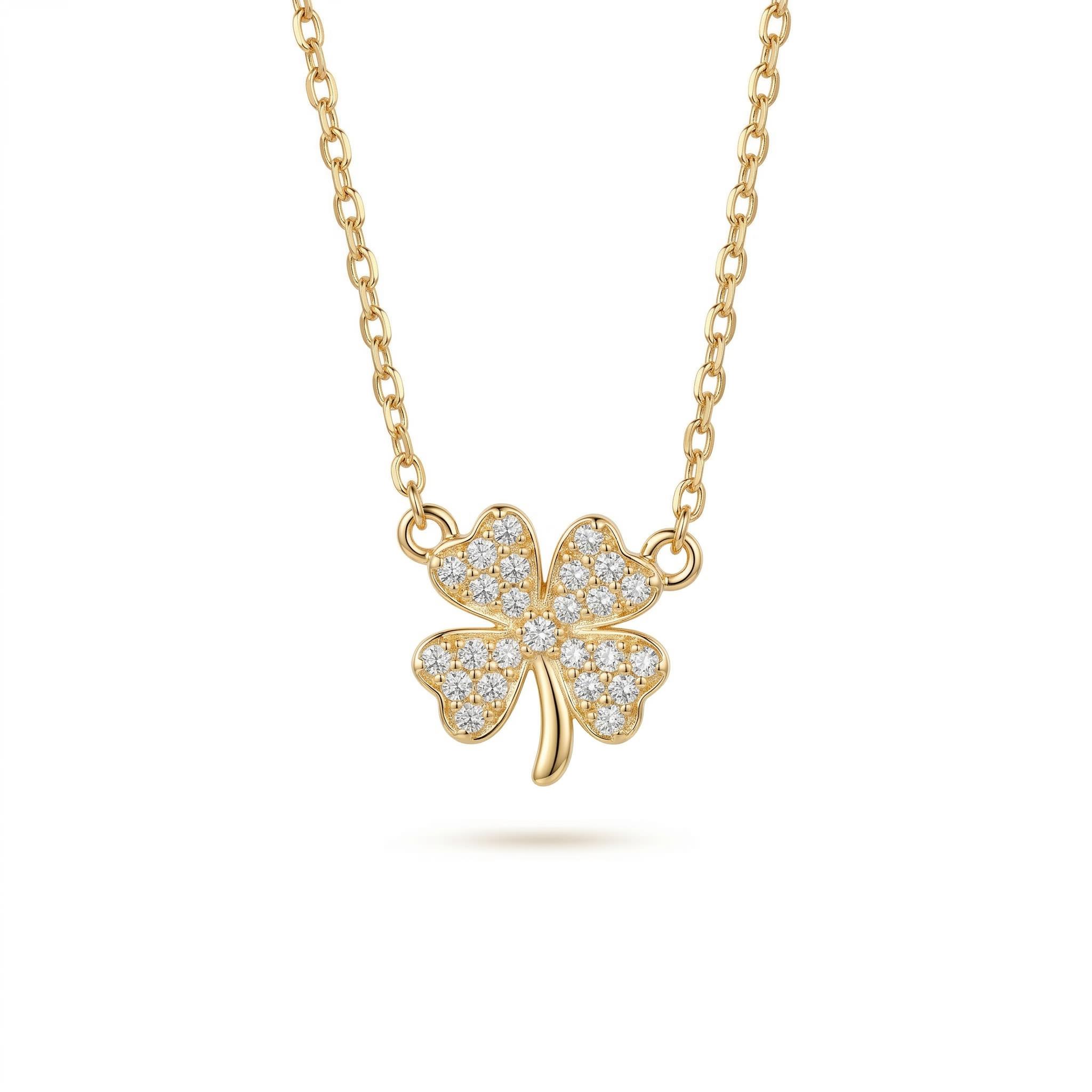  Sterling Silver Four-leaf Clover Choker Necklace