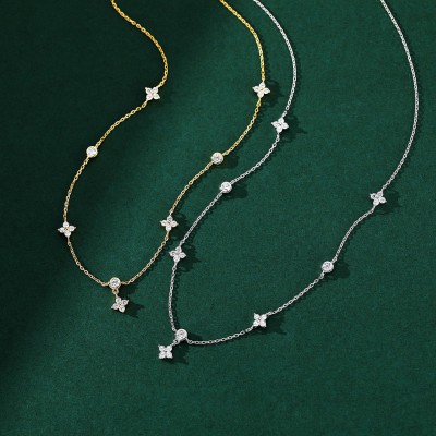  Sterling Silver Four-leaf Clover Chain
