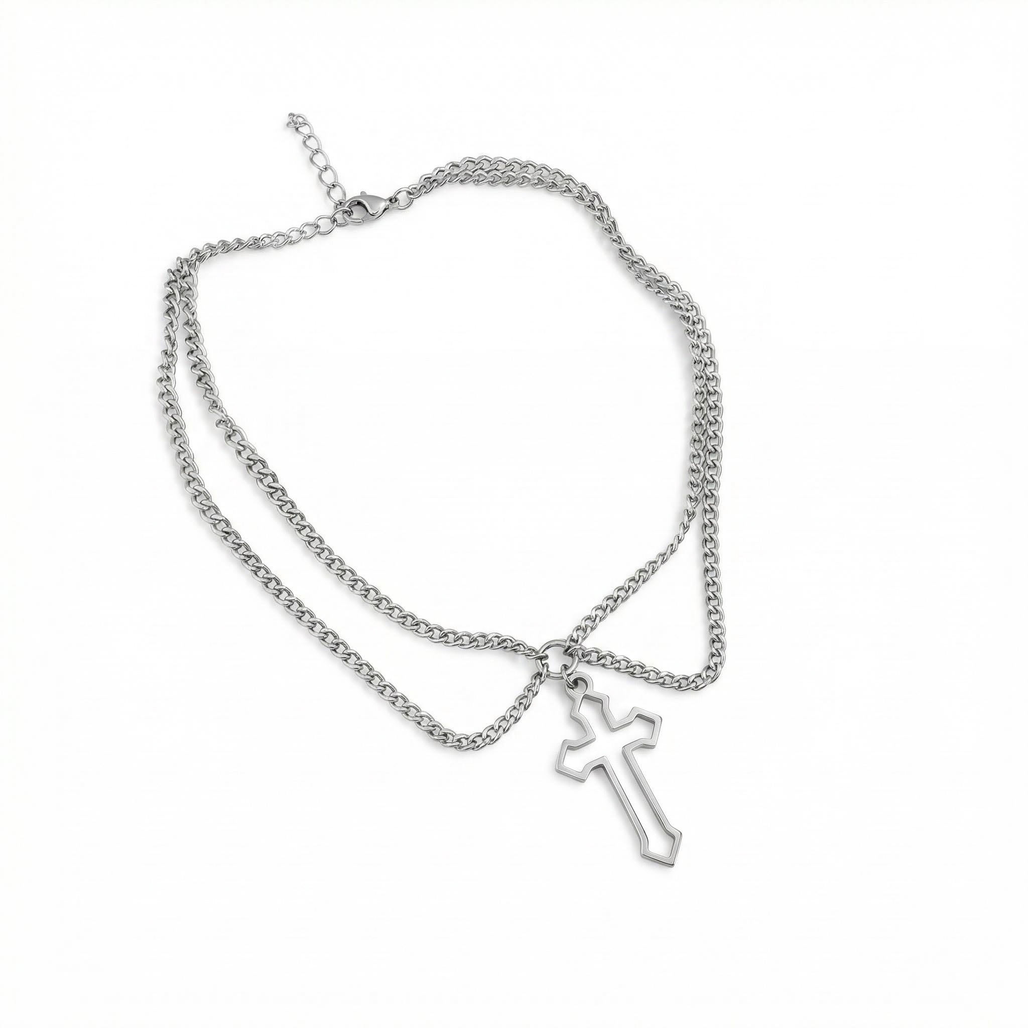 Double Link Chain Cross Choker