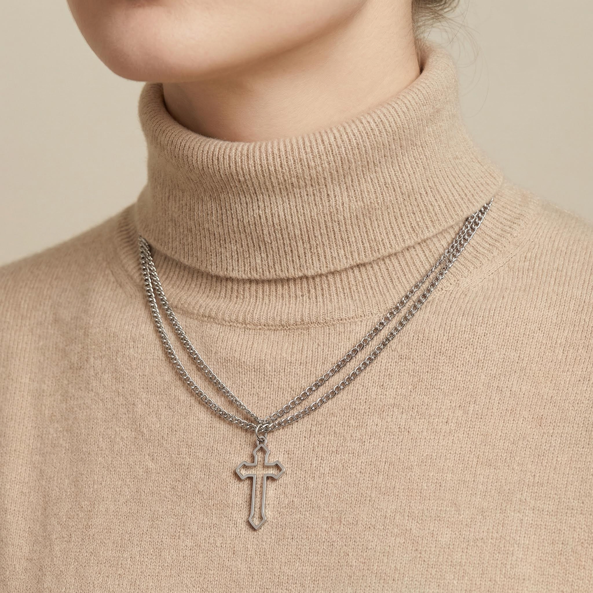 Double Link Chain Cross Choker