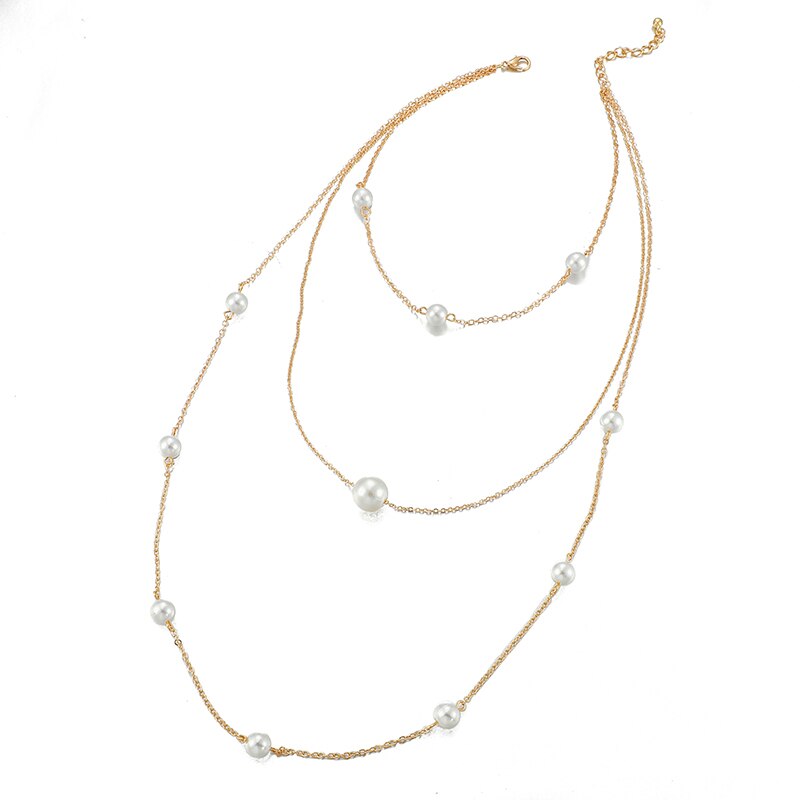  Multi-layer Pearl Choker Necklace