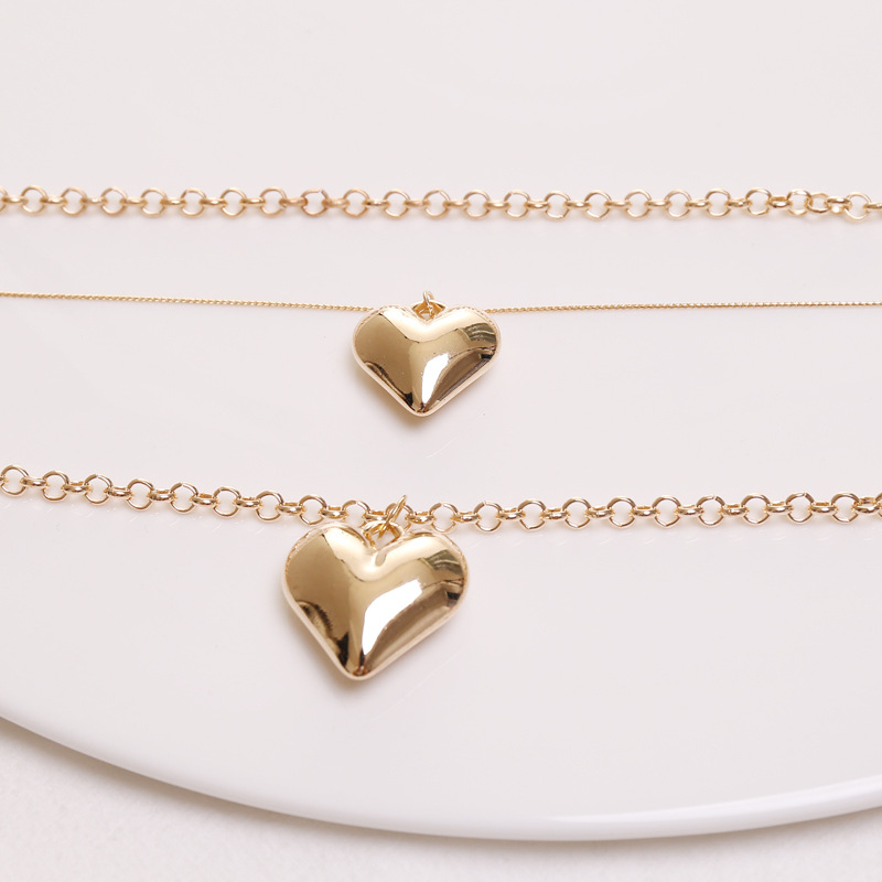 Love Heart Pendants Choker Multilayer Necklace