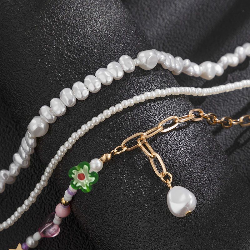 3Pcs Beaded Layered Necklace