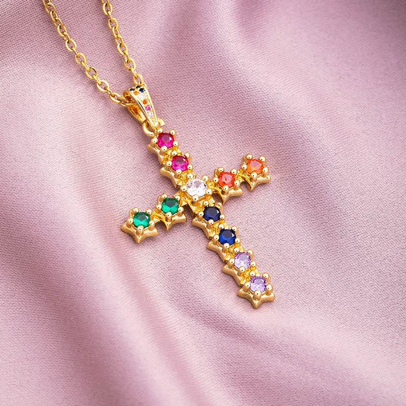 Fashion Colorful Cross Pendant