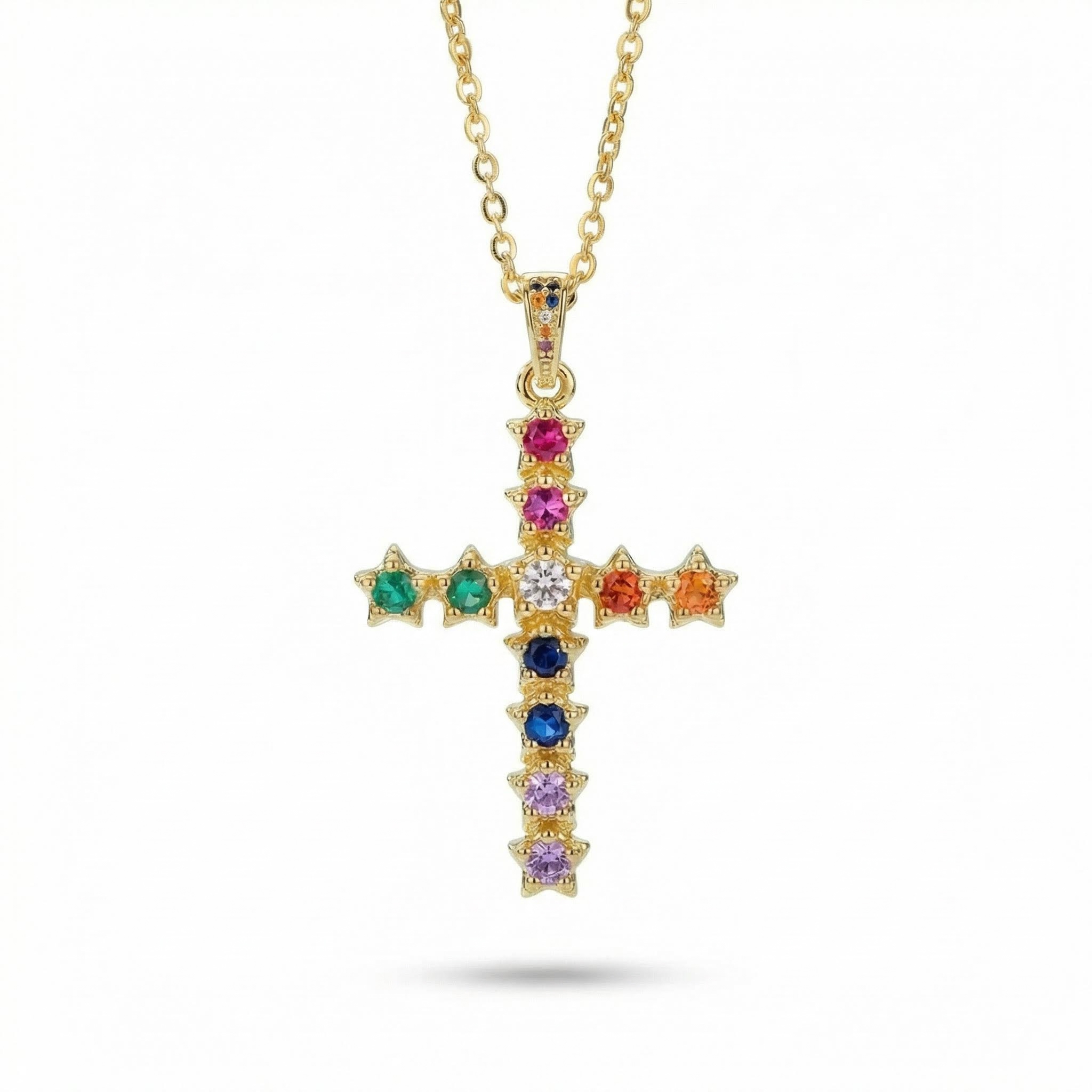 Fashion Colorful Cross Pendant