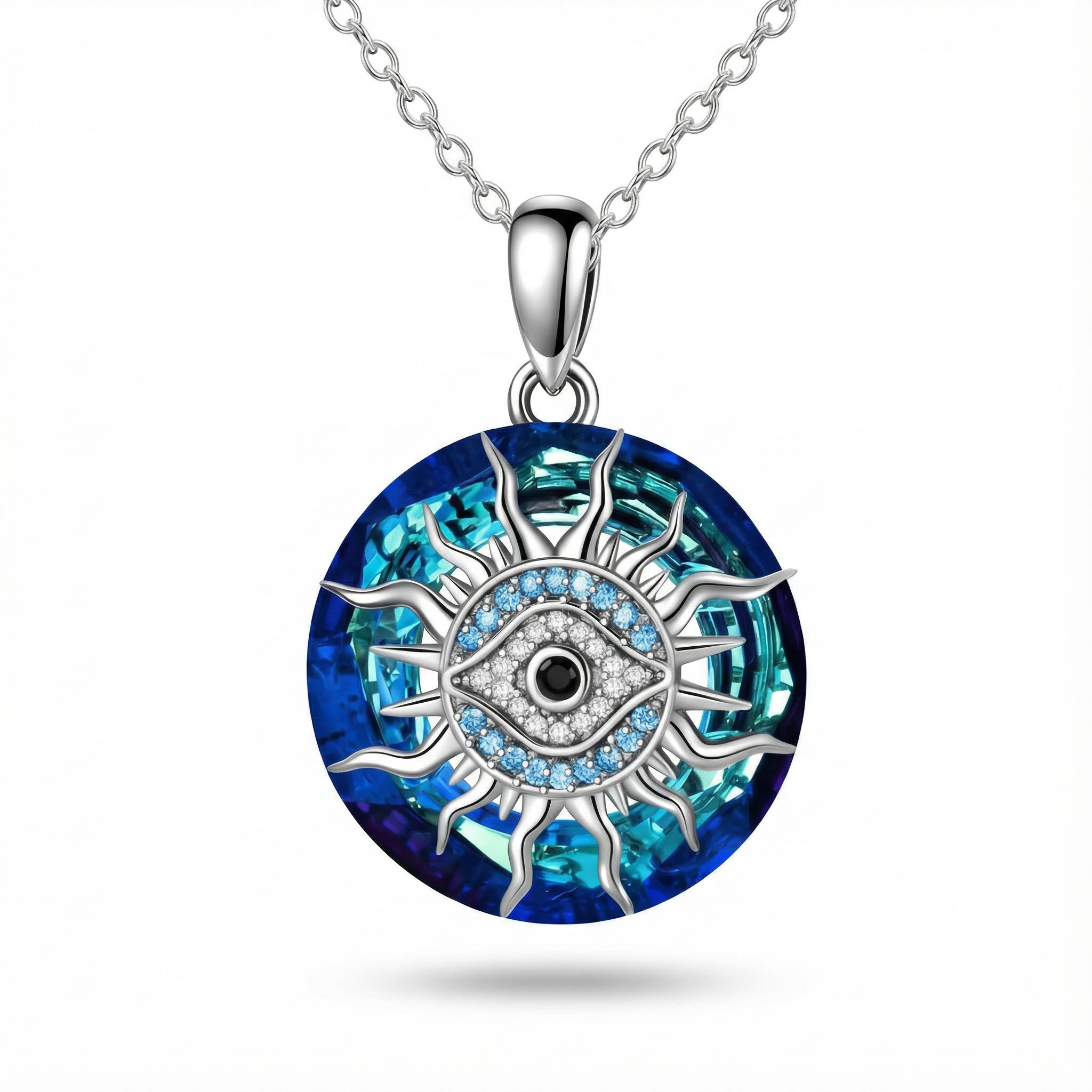 You Always be Protected Crystal Evil Eye Necklace