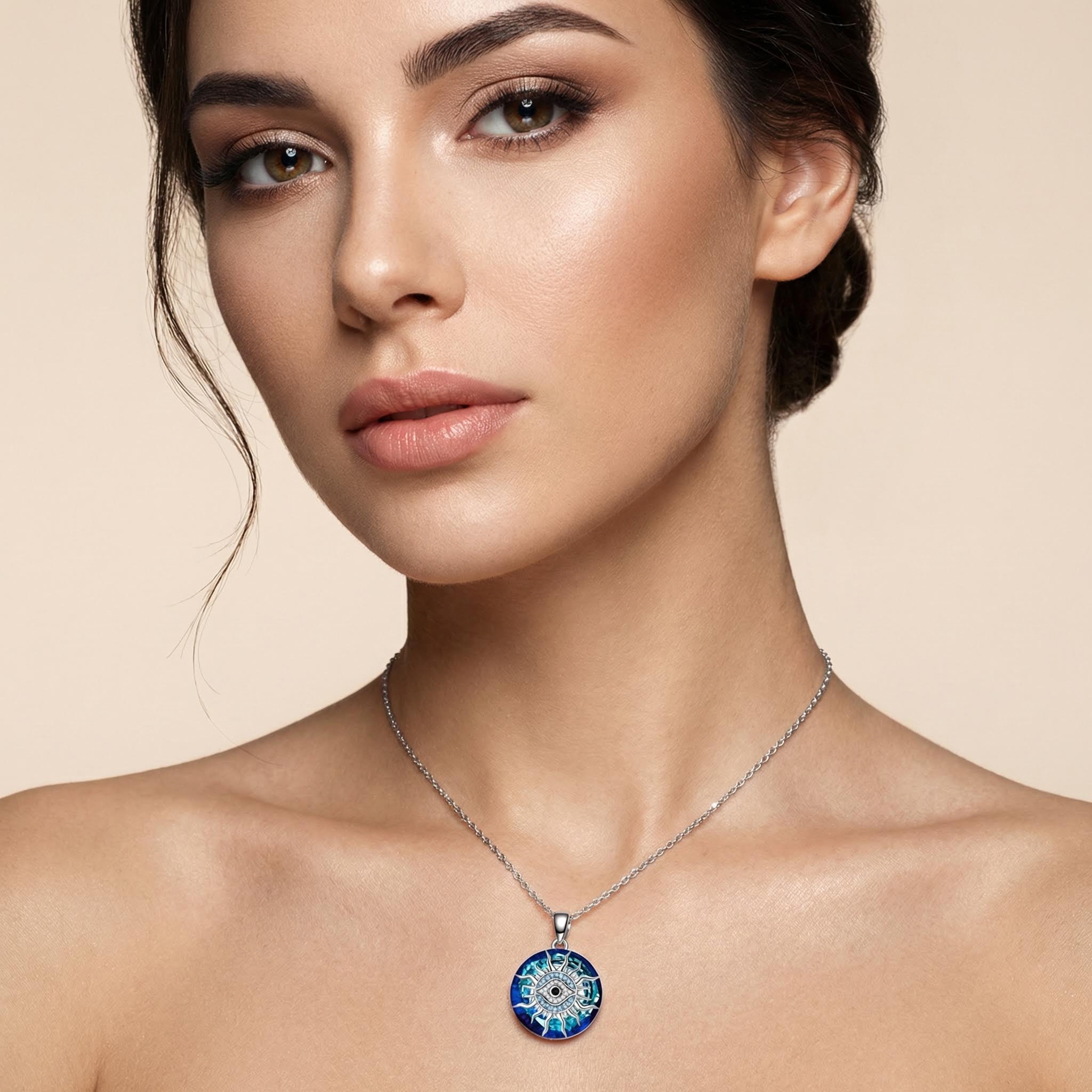 You Always be Protected Crystal Evil Eye Necklace