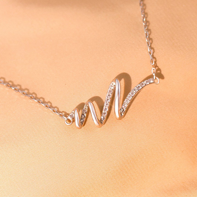 I Will Be There For You Through Highs and Lows Wave Necklace