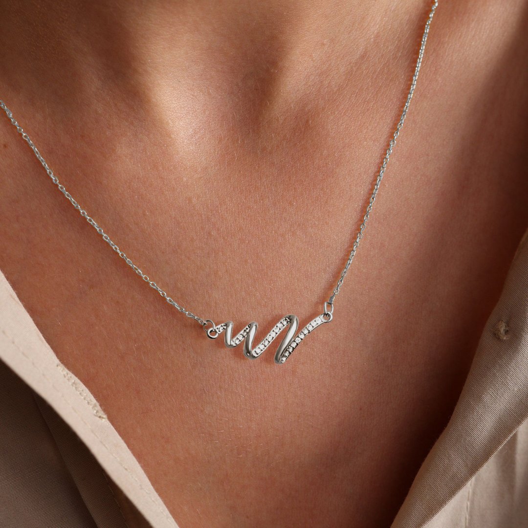 I Will Be There For You Through Highs and Lows Wave Necklace